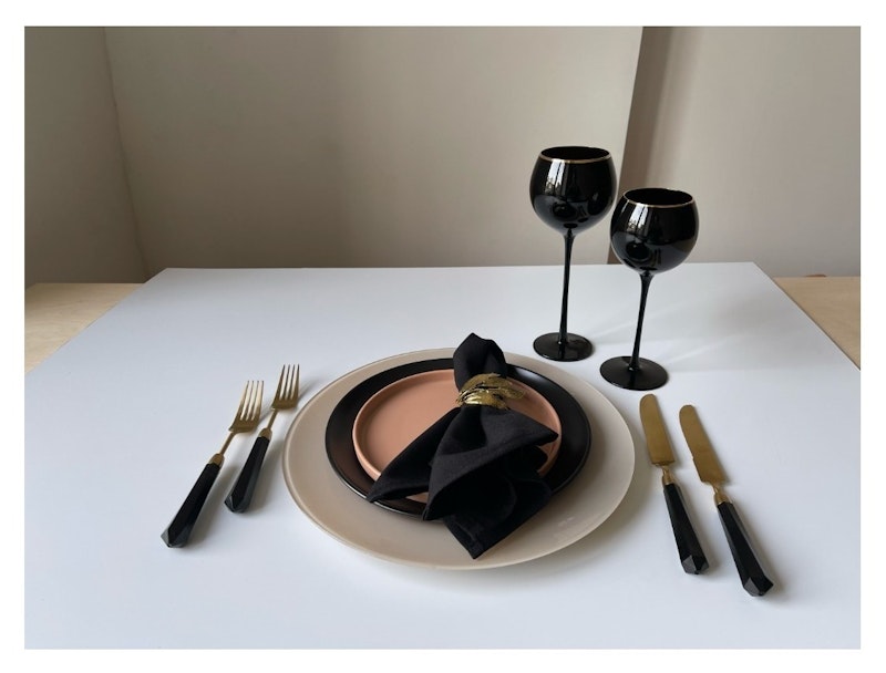 Сет бокалов Сирен нуар с золотой каймой