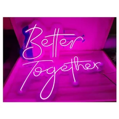 Неоновая надпись "Беттер Тугезер" (розовая) - изображение 3