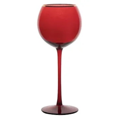 Бокал Сирен Л рубиновый с золотой каймой