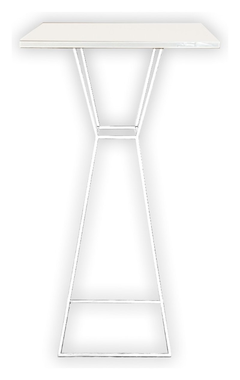 Коктейльный столик Песочные Часы Белый с квадратной столешницей