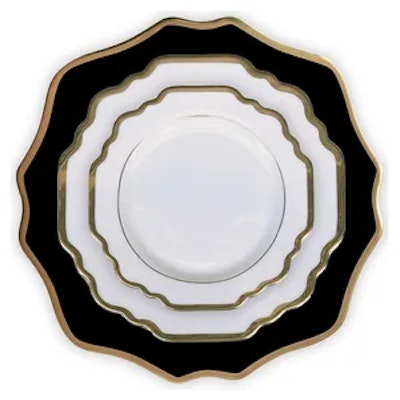 Сет тарелок Анна, 3 шт c черным подтарельником