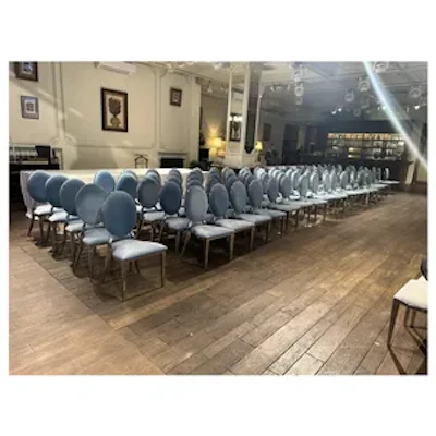 Стул Вашингтон Золото, велюр серо-голубой - изображение 6