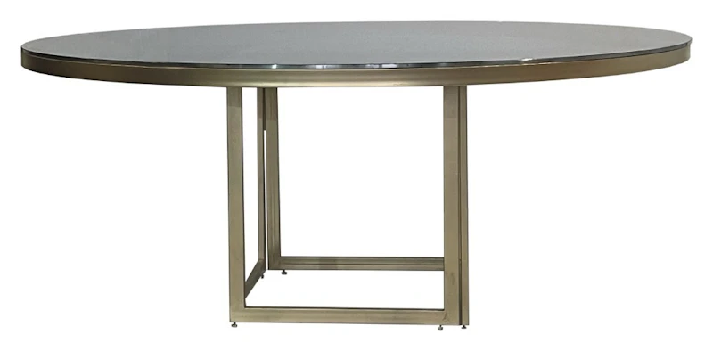 Стол Корнерс круглый, зеркальный + золото