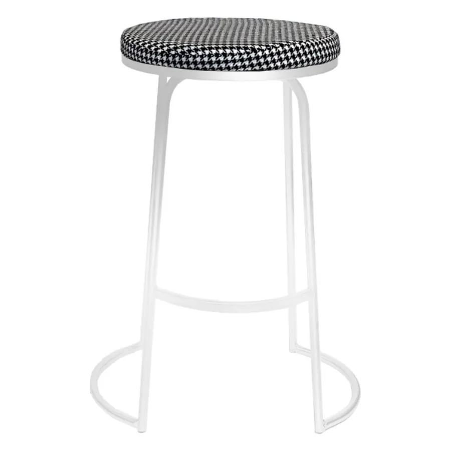 Стул барный Модерн Сэддл Гусиная лапка (любой оттенок каркаса) - Фото миниатюра 4