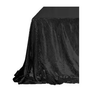 Скатерть, черная, с пайетками, прямоугольная