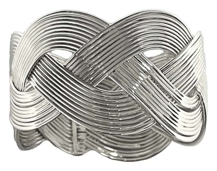 Кольцо для салфетки Косичка Серебро