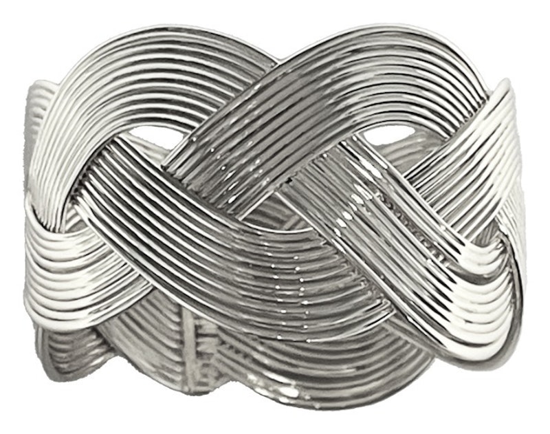 Кольцо для салфетки Косичка Серебро