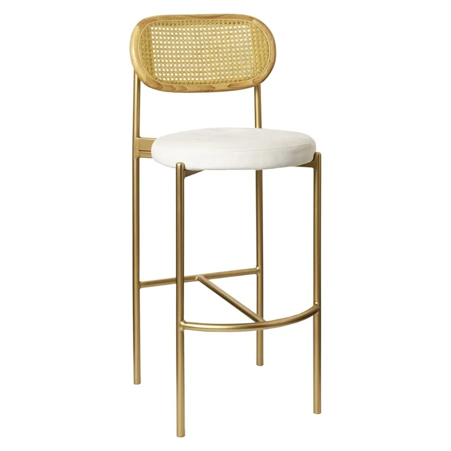 Стул барный Модерн Комфи, Натуральный ротанг+Млечный путь  (любой цвет каркаса) - Фото миниатюра 1