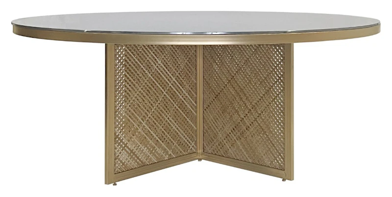 Стол Корнерс Конфесса круглый, зеркальный + золото