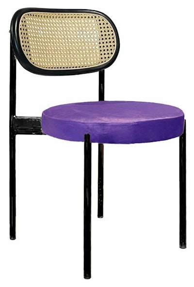 Стул Модерн Черный, Ротанг в черной раме + Таинственный фиолетовый