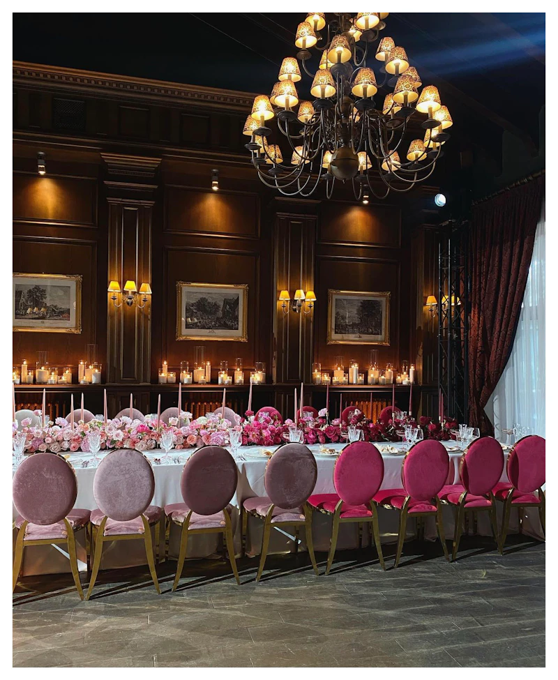 Стул Вашингтон Золото, велюр фуксия