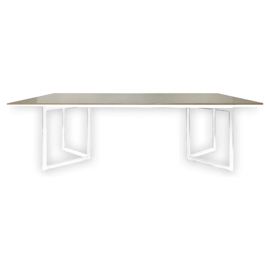 Стол Корнерс прямоугольный, нат. дерево + перекрас металло-каркаса - Фото миниатюра 3