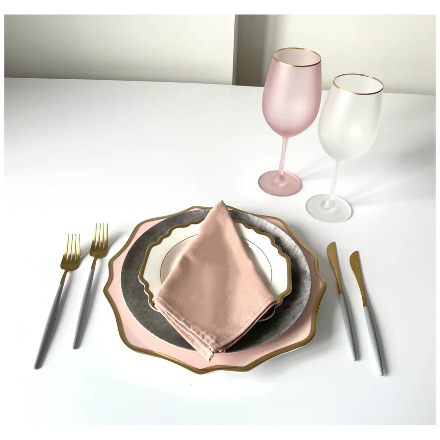 Салфетка из смесового льна, Припудренная Рози - Фото миниатюра 3