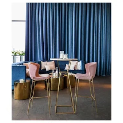 Коктейльный столик Песочные Часы Золото с круглой столешницей - изображение 4