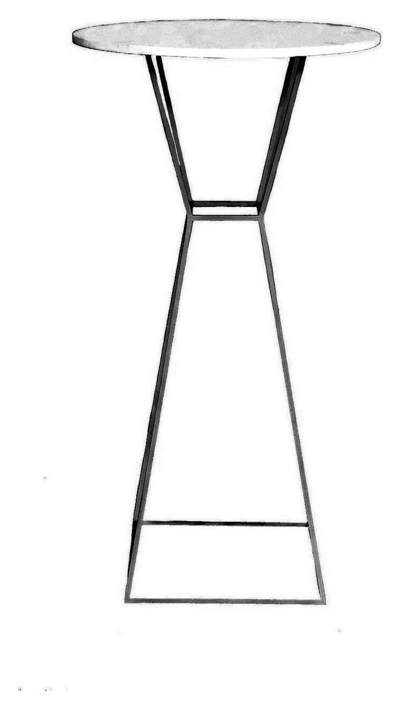 Коктейльный столик Песочные Часы Черный с круглой столешницей