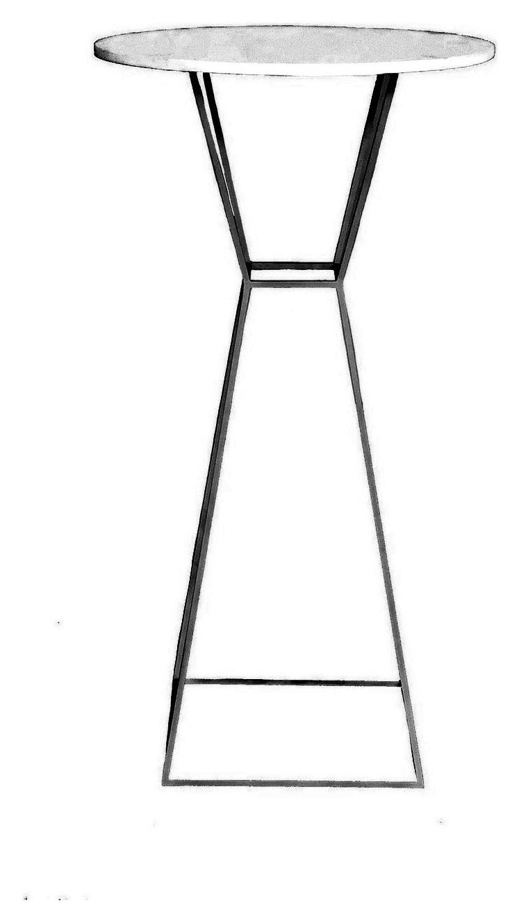 Коктейльный столик Песочные Часы Черный с круглой столешницей