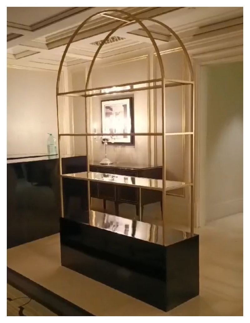 Стеллаж Арчи Золото + Черная тумба