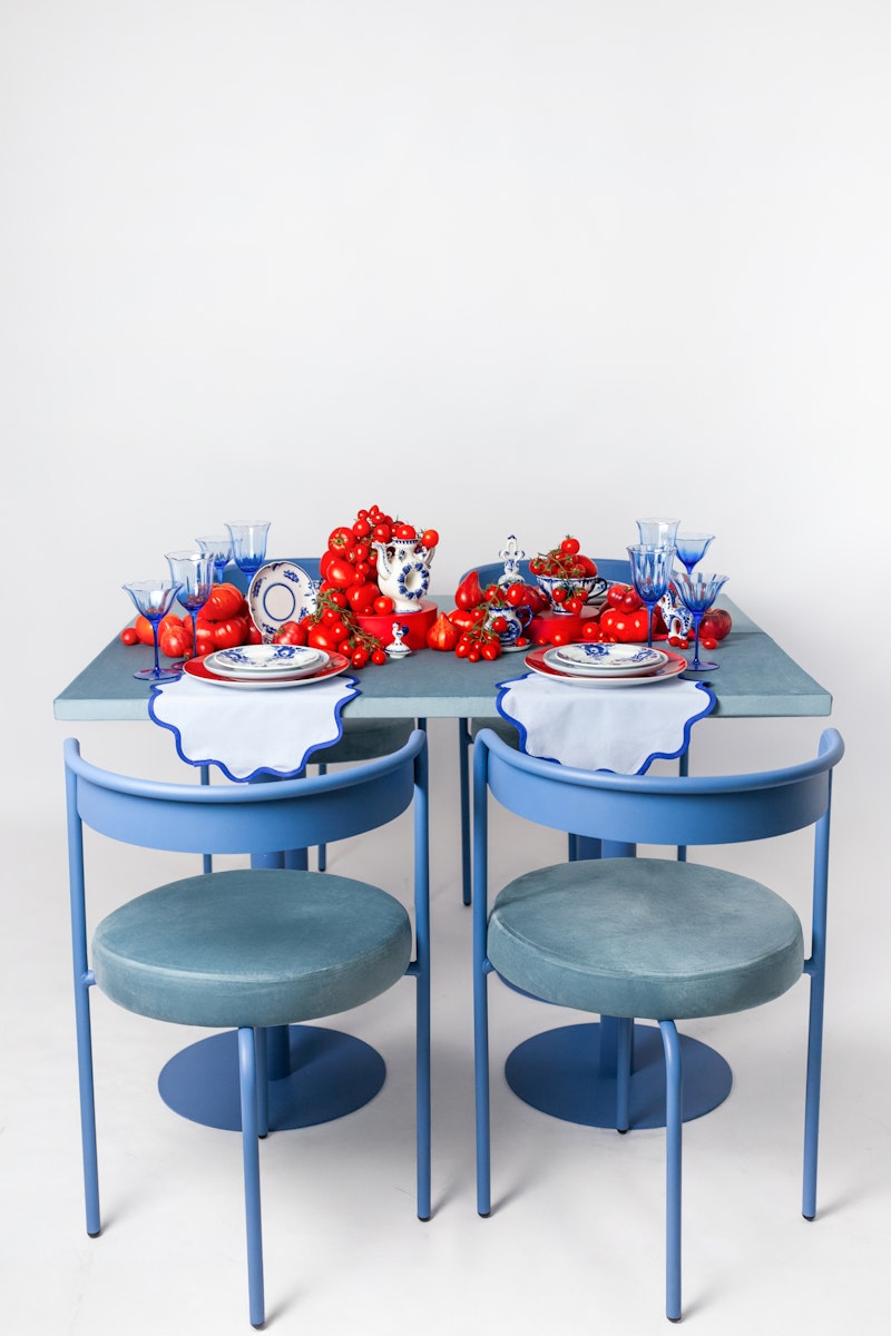 Стул Колори, Черничный йогурт + серо-голубой