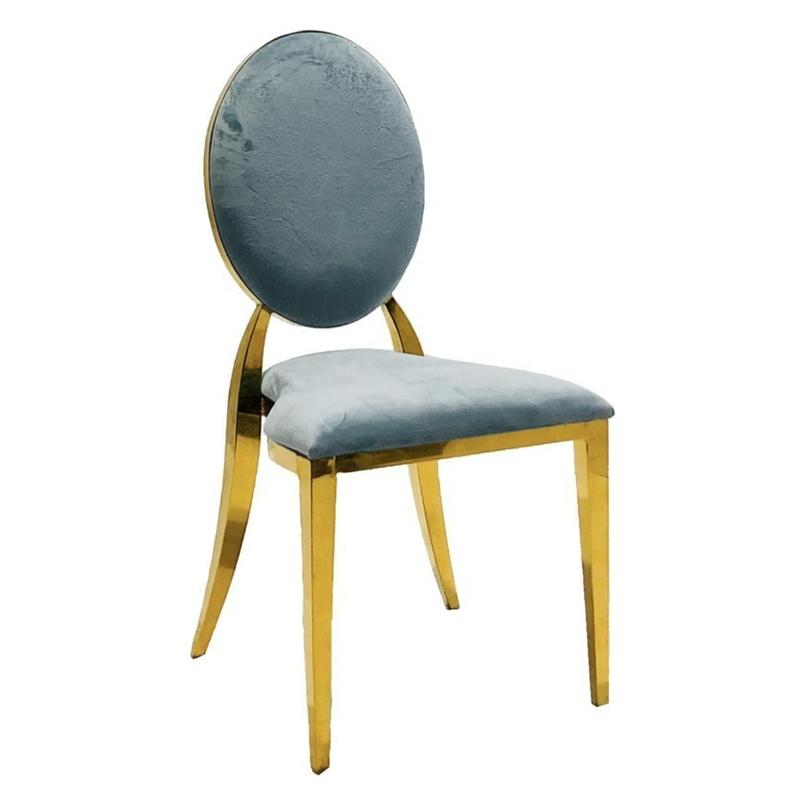 Стул Вашингтон Золото, велюр серо-голубой - Фото миниатюра 1