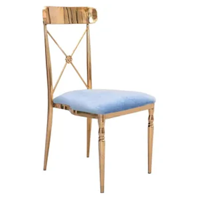 Стул Адлер, велюр, нежно-голубой