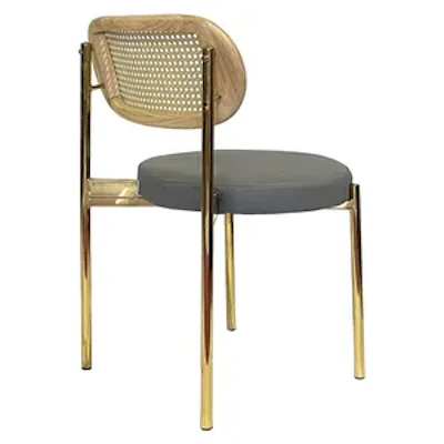 Стул Модерн Золото, Натуральный ротанг + База серый (ЭКО-КОЖА) - изображение 4