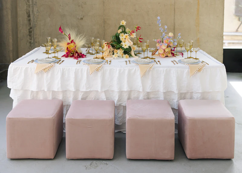 Пуф квадратный Точка, велюр, Лайт Пинк