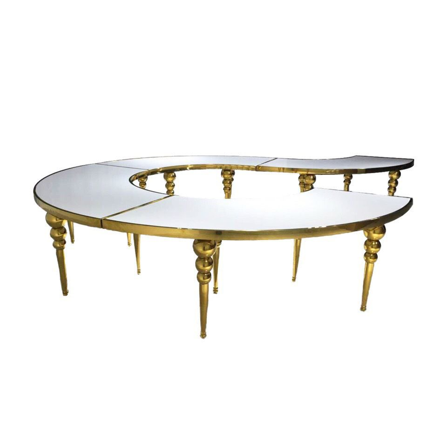 Столешница стола змейки-90, 1 модуль (белый глянцевый МДФ) - Фото миниатюра 1