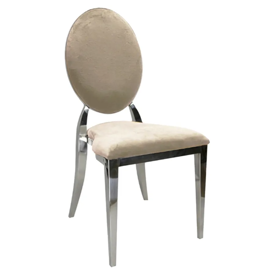 Стул Вашингтон Серебро, велюр бежевый - Фото миниатюра 1