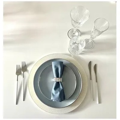 Сет тарелок ПИНТОН Герсидский Полубой С и М - изображение 2