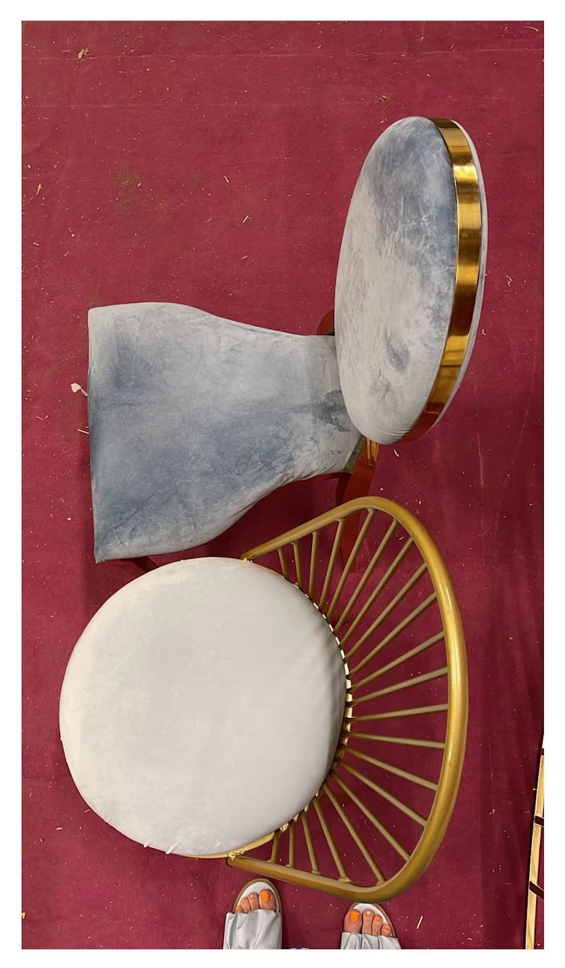 Стул Ле Солей, велюр, нежно-голубой