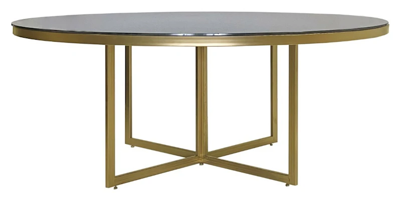 Стол Корнерс круглый, зеркальный + золото