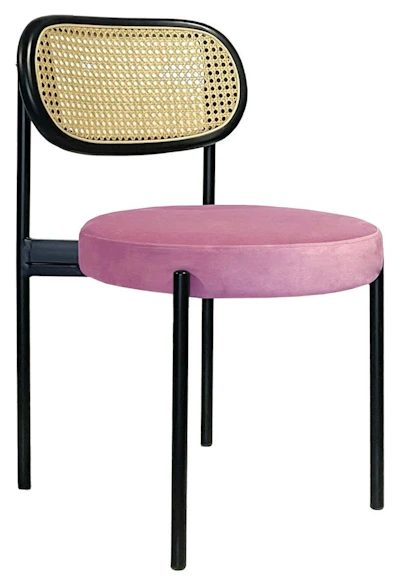 Стул Модерн Черный, Ротанг в черной раме + Куколка