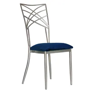 Стул Хамелеон, серебряный (велюр), сапфировый