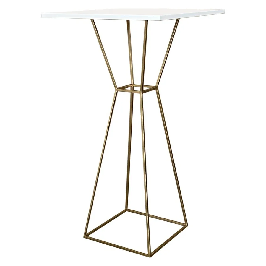 Коктейльный столик Песочные Часы Золото с квадратной столешницей - Фото миниатюра 2