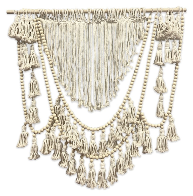 Панно декоративное из макраме Бохо с Бусинами