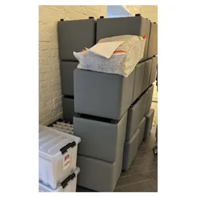 Пуф квадратный Точка, База (серая эко-кожа) - изображение 6