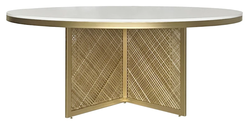 Стол Корнерс Конфесса, золотой, белая столешница