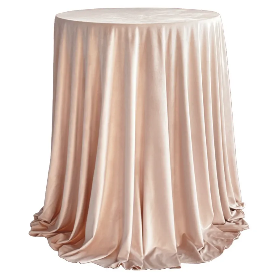 Комплект Стол коктейльный Тавола + скатерть велюр персик - Фото миниатюра 1