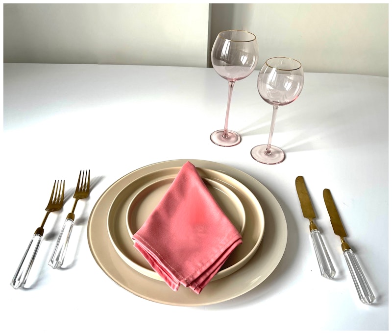 Бокал Сирен Л пудрово-розовый с золотой каймой