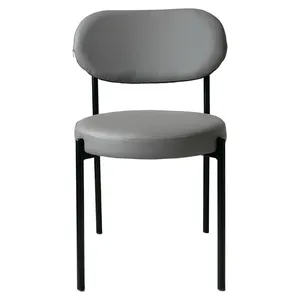 Стул Модерн Черный,  База серый (ЭКО-КОЖА) - Фото 2