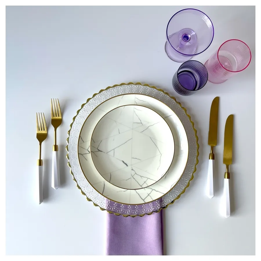 Сервировочная тарелка Кружево Золото - Фото миниатюра 5