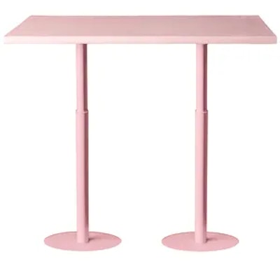 Стол коктейльный Твист Прямоугольный М, Розовая помада + Куколка (телескопические ноги)