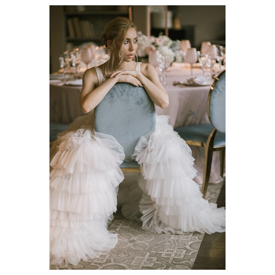 Стул Вашингтон Золото, велюр серо-голубой - Фото миниатюра 3