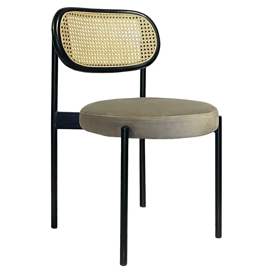 Стул Модерн Черный, Ротанг в черной раме + Коко - Фото миниатюра 1