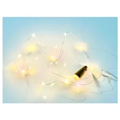 Гирлянда-нить теплый свет с пробкой для бутылки