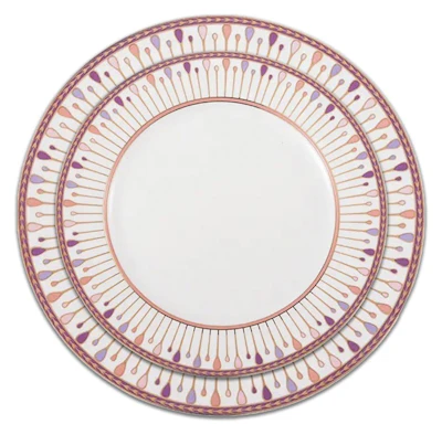 Сет тарелок Паттерн Розовый С и М