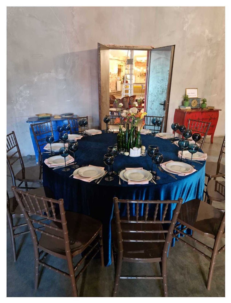 Сет бокалов Сирен синих с золотой каймой