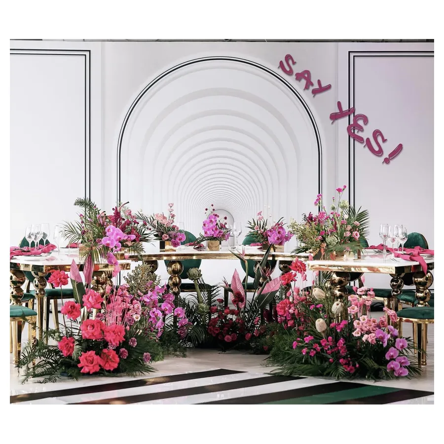 Стол-змейка-80, золотой, столешница белый МДФ, 1 модуль - Фото миниатюра 3