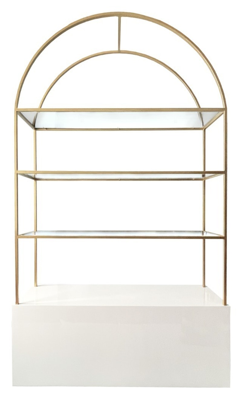 Стеллаж  Арчи Золото + Белая тумба