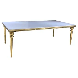 Прямоугольный стол Ректангл Золото-240, белый глянцевый МДФ - Фото 2